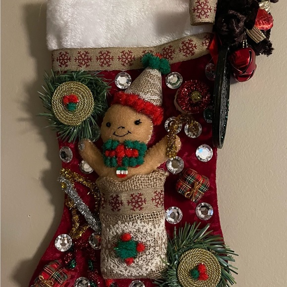 KEEPSAKE (Handcrafted) Luxury One-Of-A-Kind Christmas Stockings (Italian) - Picture 4 of 10